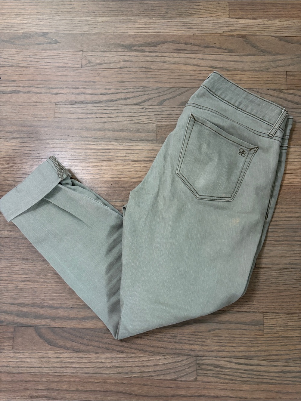 Jessica Simpson Sage Green Rolled Crop Skinny Jeans